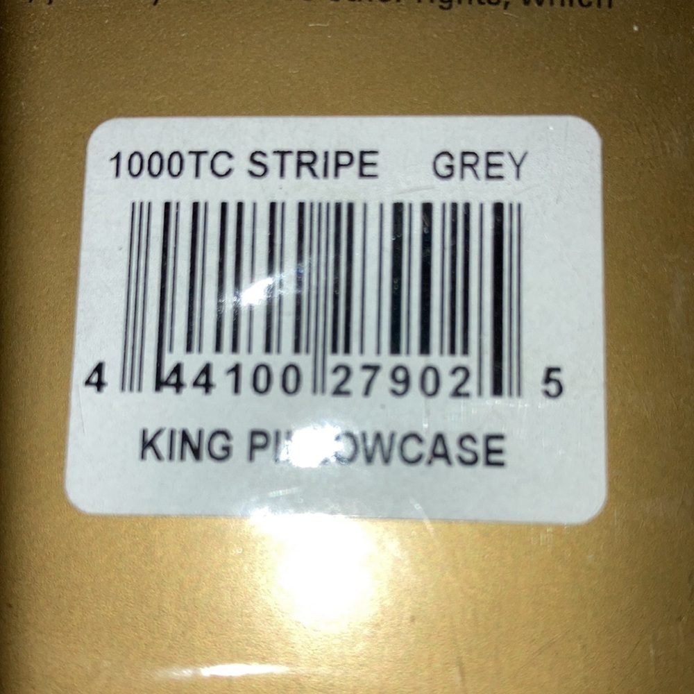 Wamsutta Dream Zone Pillow Cases Pair 1000 Thread Count King Gray Stripe NWT - Picture 3 of 4